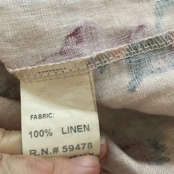 Bellambra Linen Midi Dress Light Pink Smocked waist Tie Back sleeveless Size S - Picture 10 of 11